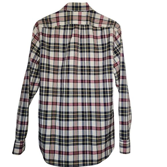 J. Crew Mens Classic Plaid Button-Down Shirt Small Red Yellow Blue Long Sleeve - Picture 9 of 9